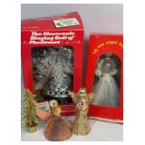 Vintage ornaments and Merry Glow Round bell and