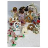 Vintage ornament assortment with angels and beads