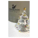 Swarovski Silver Crystal Christmas Tree with Red