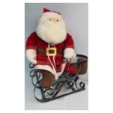 Santa plush and metal sleigh
