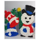 Two vintage popcorn Christmas decorations