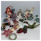 Vintage ornaments with green bike and beaded