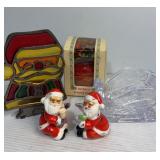 Vintage lot with candle, plastic sleigh and