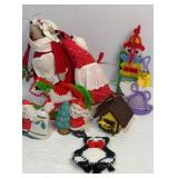 Vintage ornaments, mice figurines and Santaï¿½s