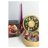 Avon Santa candle holder, plastic vintage pink