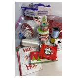 Assortment of holiday wrap and ribbon