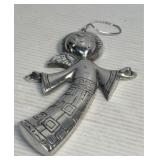 Retro Pewter Angel Ornament