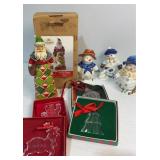 Jim Shore Santa, snowmen and ornaments