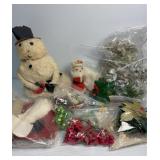 Vintage craft items with snowman