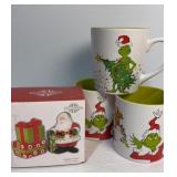 Grinch Mugs & Fitz & Floyd Salt  & Pepper Shakers