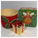 Three Christmas containers