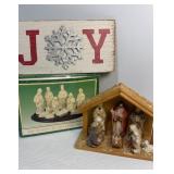 Various items - wooden joy sign and two