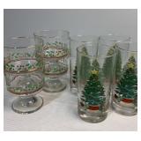 Two sets of 4 glasses
