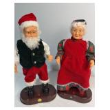 Animated Santa and Mrs Claus Figurines-Battery