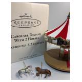 Hallmark Keepsake Carousel display with two