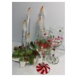 Light Up Candle Stocking Holders & Wine Glasses