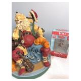 Rudolph mini ornament and Santa sleeping light
