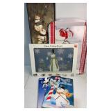 Various snowman items with coloring books and