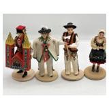 Polish Krakow Folk Dolls Lot of 4