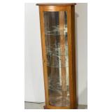 Curved Glass Corner Curio Cabinet 57x19x13'