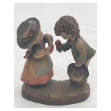 Anri Boy & Girl w Flowers Figurine 3.25'