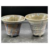 Studio Pottery Footed Mugs Pair