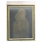 Framed brass rubbing  William Shakespeare 17 x 14