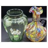 Art Glass Vase & Pitcher Lot