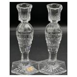 Vtg Ruckl Bohemia Czech Crystal Candlesticks 7.5'