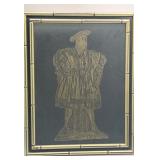 Framed Brass Rubbing of Henry VIII 17.25 x 13.5'