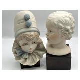 Giuseppe Armani Clown & Child Busts Pair 9.5'