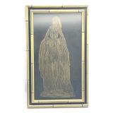 Framed Brass Rubbing of Anne Bolton 17.25 x 10.5'