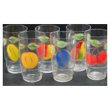 Hand Painted Glass Fruit Cups 5.25'