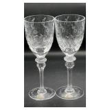 Rogaska Crystal Gallia Floral Design Wine Pair