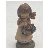 Anri Ferrándiz Girl w Basket & Wheat Figurine 3'