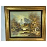 G. Whitman Mountain Landscape Painting 28x32'