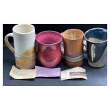 Studio Pottery Mug Lot of 4