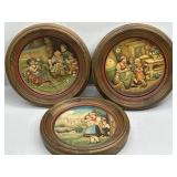 ANRI Carved Wood Plaques 3pc Set 9'