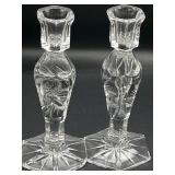 Hand Cut Lead Crystal Candlesticks 7.5'