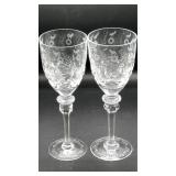 Rogaska Crystal Gallia Floral Design Wine Pair