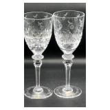 Rogaska Crystal Gallia Floral Design Wine Pair