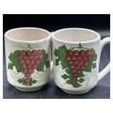 Moses Cyprus Grape Motif Mugs Pair