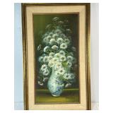 Nancy Lee Daisy Vase Oil Painting 30.5x18.25'