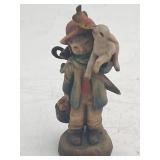 Anri Ferrándiz Boy w Lamb & Basket Figurine 3'