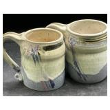 Signed Studio Pottery Mugs Pair