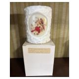 Cardinal Hurricane Candle Holder Milk Glass