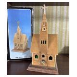 Wooden Church Music Box With Box