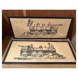 Locomotive Framed Prints Pair