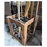 Yard Tool Rack With Contents