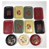 Vintage Tole Painted Snack Trays & Bowls
